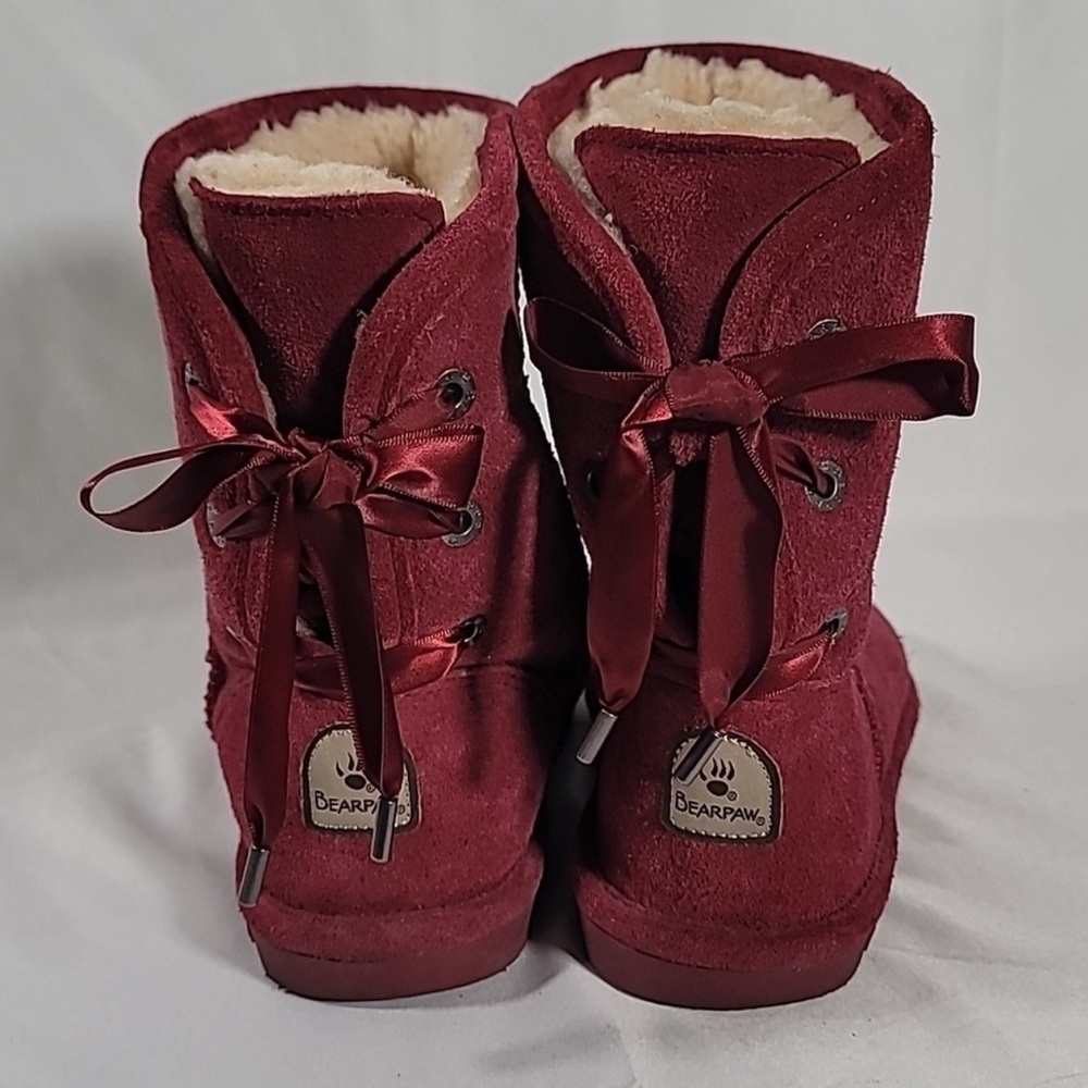 Bearpaw Burgundy Red Bow Winter Boots